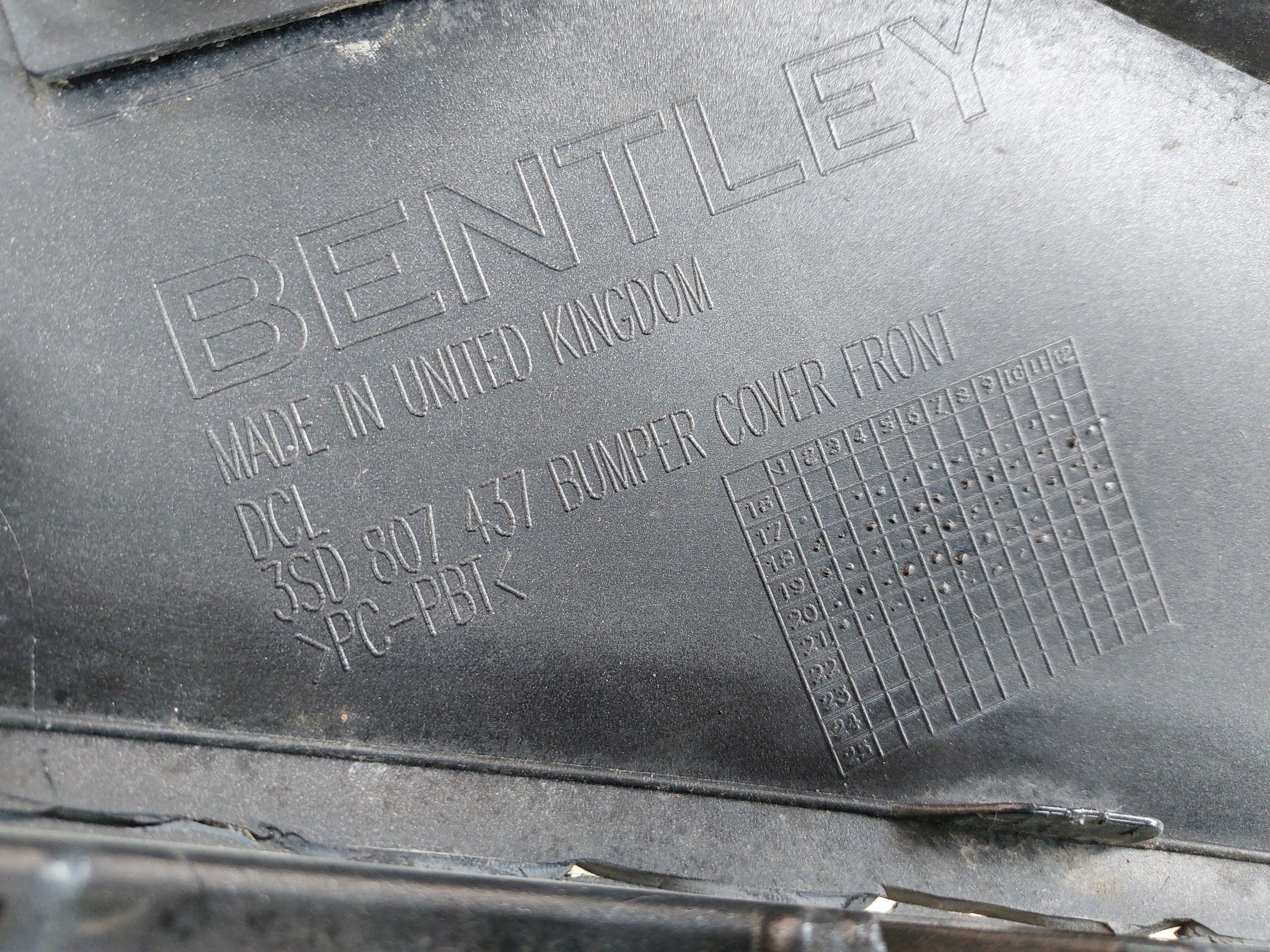 BENTLEY CONTINENTAL GT GTC bumper front 2022 3SD807437A
