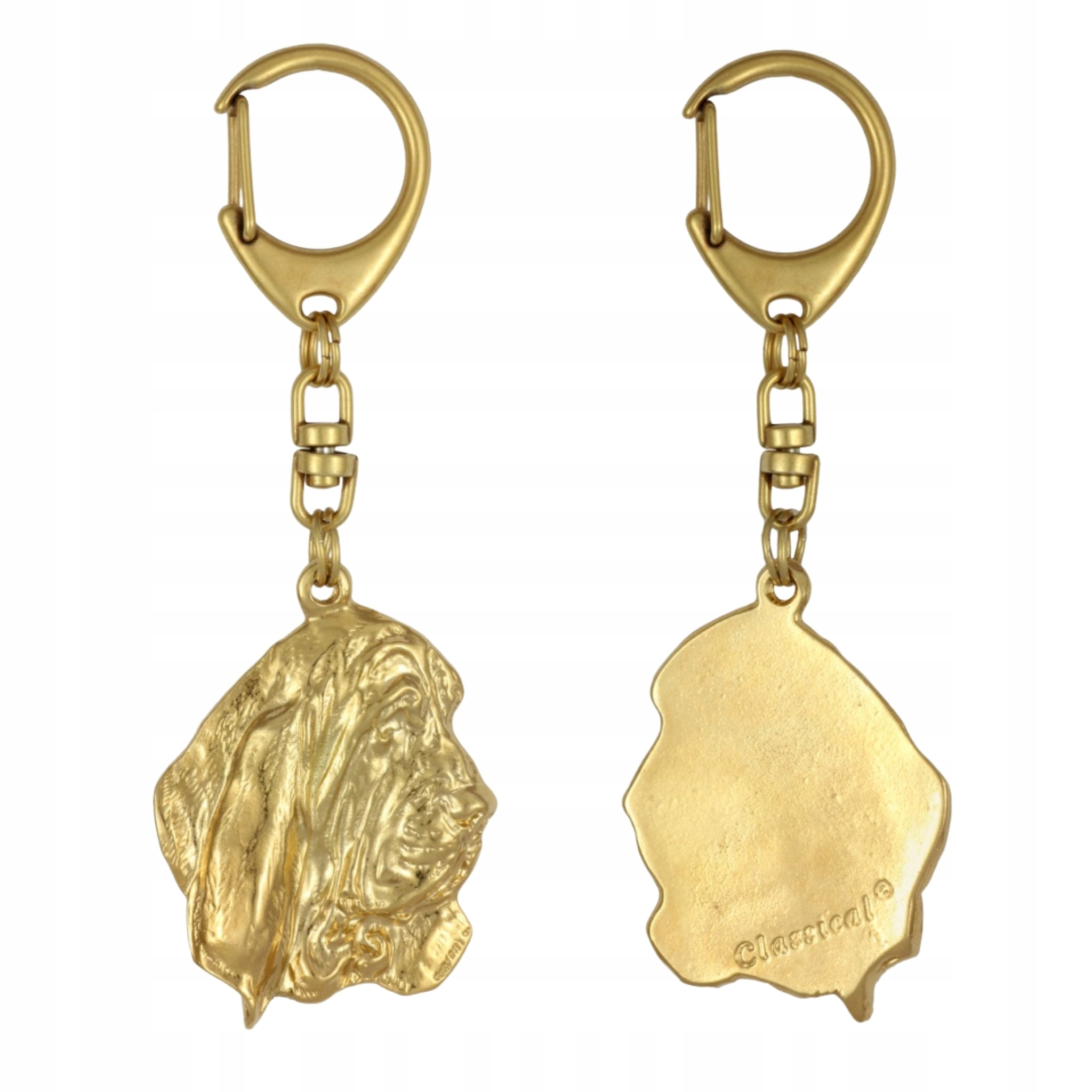 Basset Hound III – pozlacený přívěsek na klíče na klíče se psem, ozdoba kabelky, luxusu