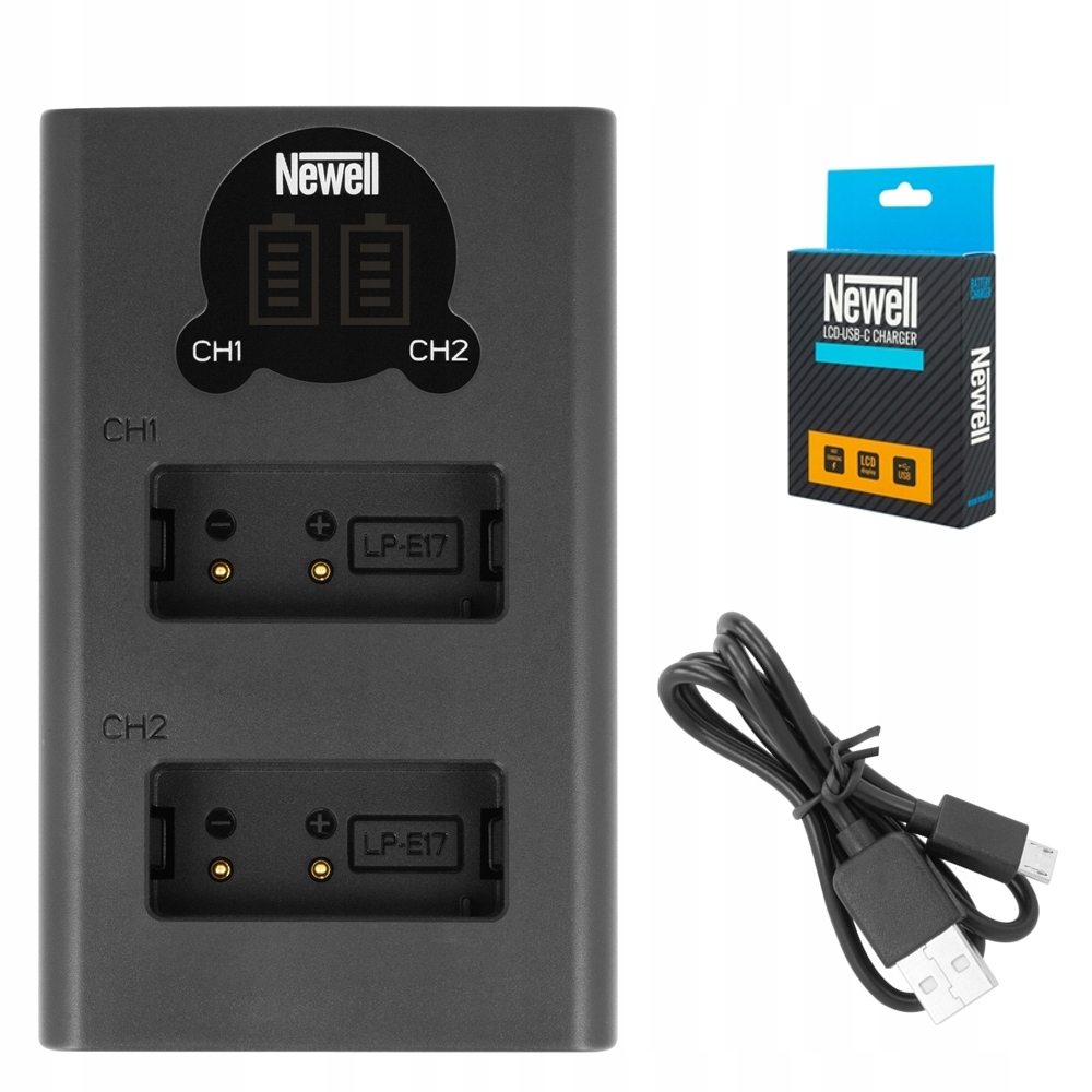 

Ładowarka Usb Dual LCD Newell Do Canon LP-E17