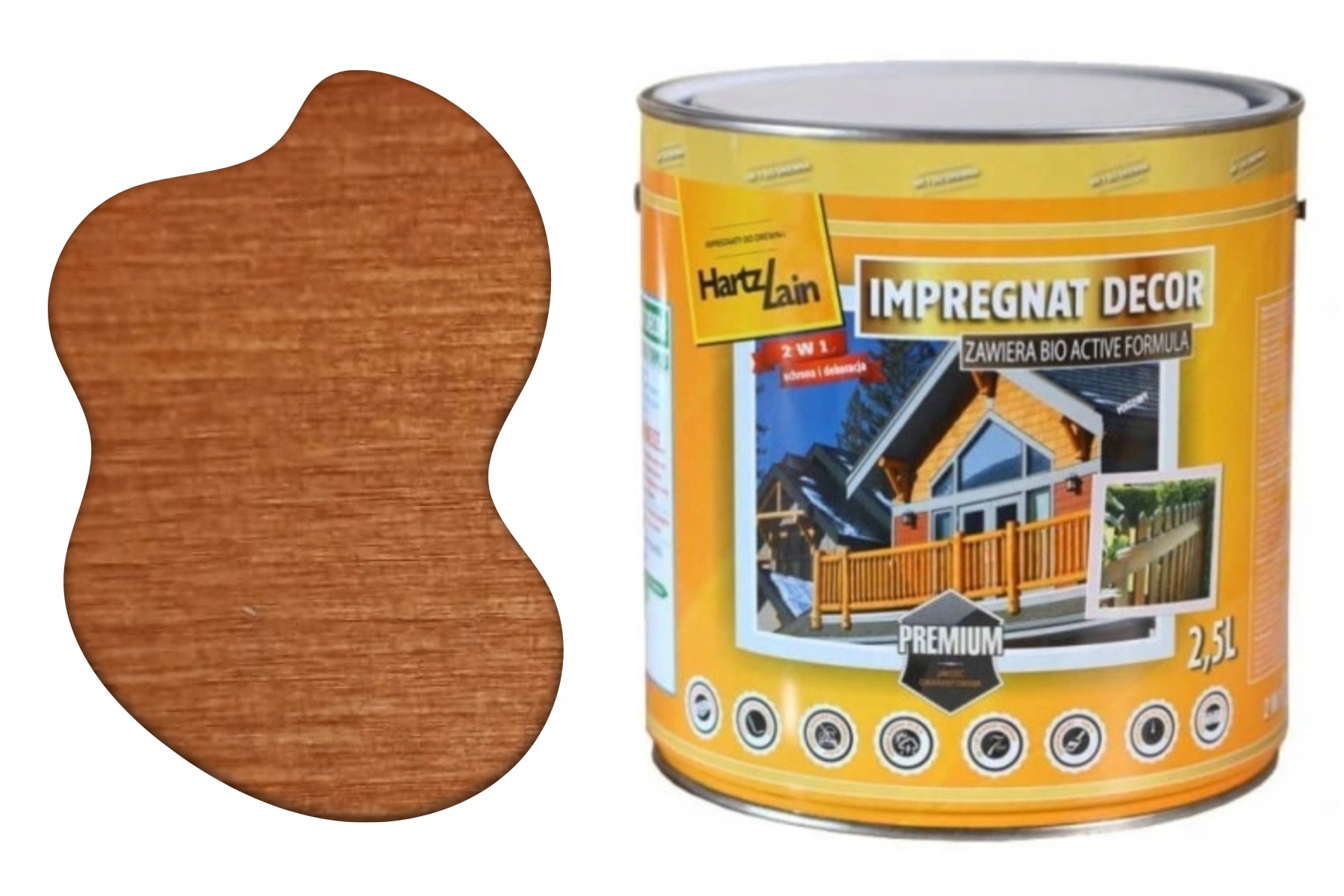 HartzLain Decor Mahoń impregnat HartzLack 2w1 2,5L