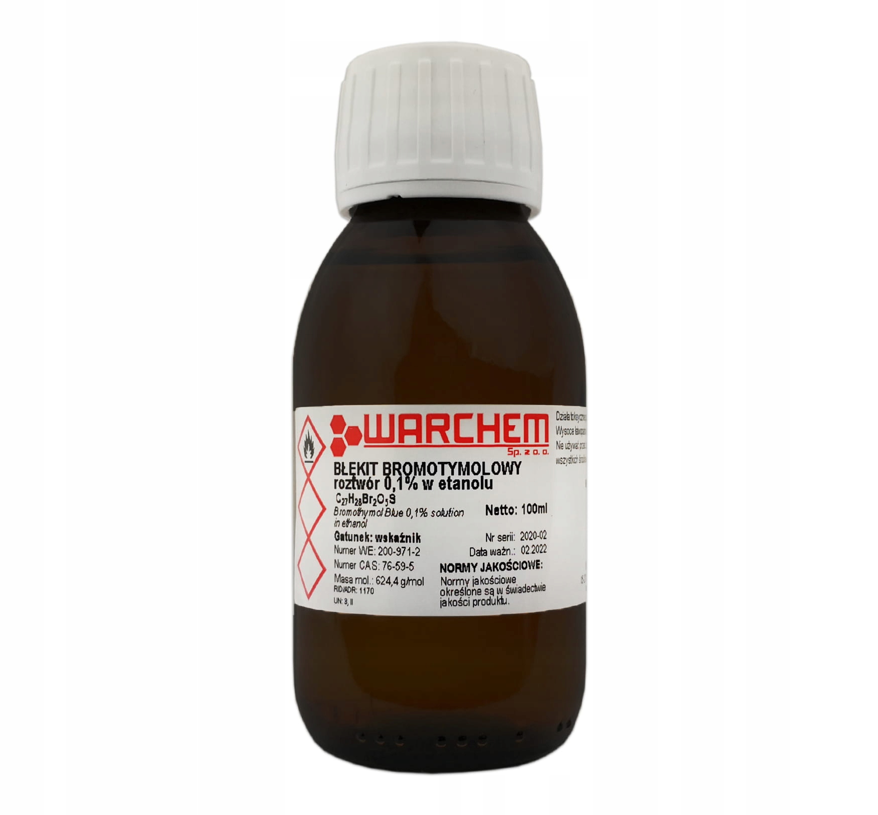 

Błękit Bromotymolowy roztwór 0,1% wskaźnik 100ml