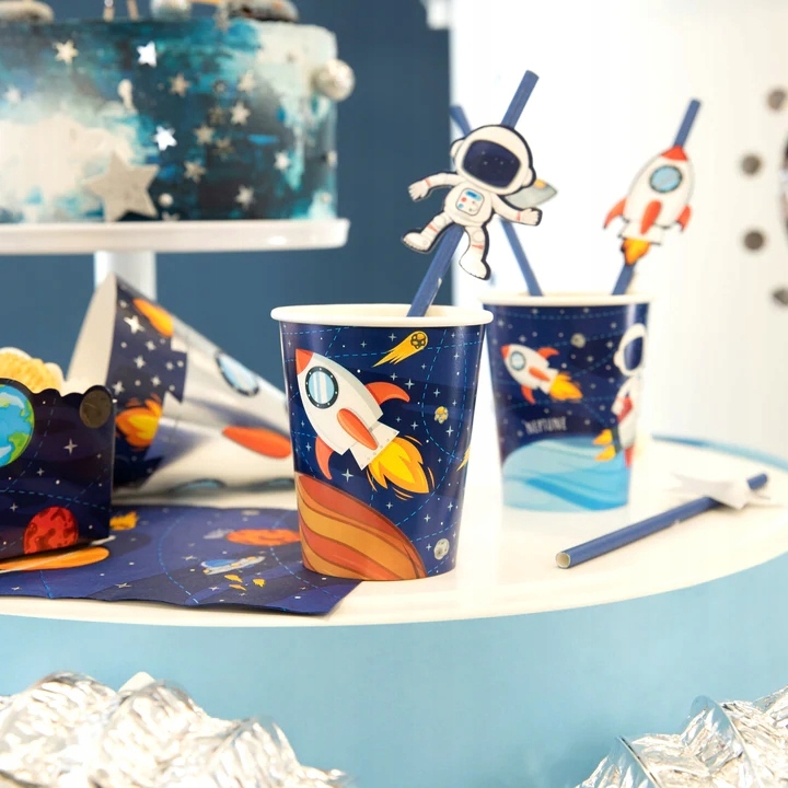 PUDEŁKO NA POPCORN KOSMOS SPACE 6SZT Marka PartyPal