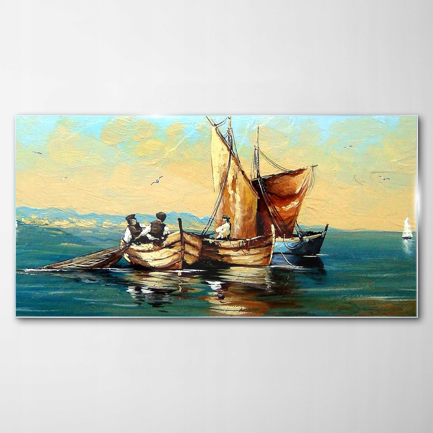 Tvrdený sklenený obraz More Ocean Rybár 120x60