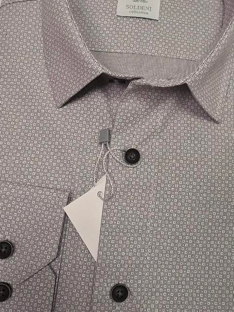 Darex Soldeni pánská košile Slim Fit Šedý Vzor dlouhý rukáv 43 176/182