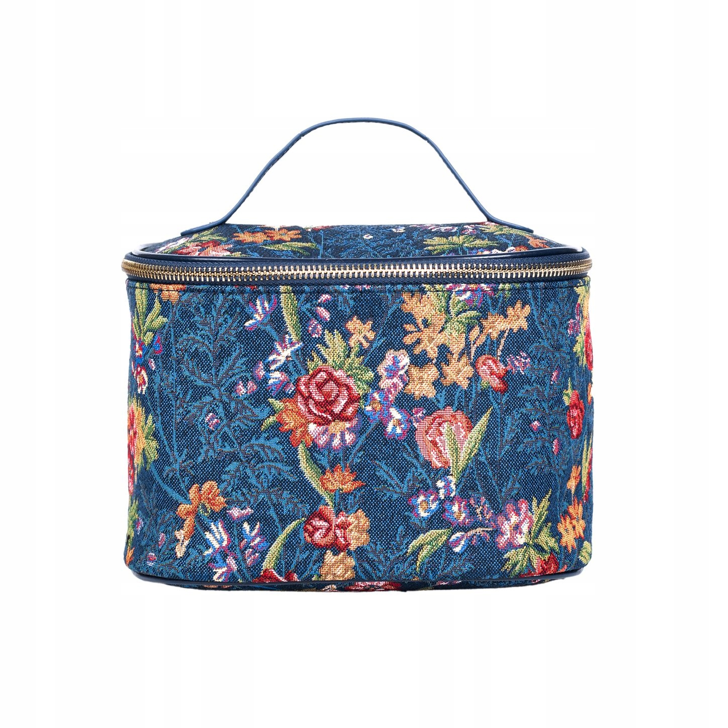 Kosmetyczka kuferek gobelinowy Signare w kwiaty Flower Meadow Blue