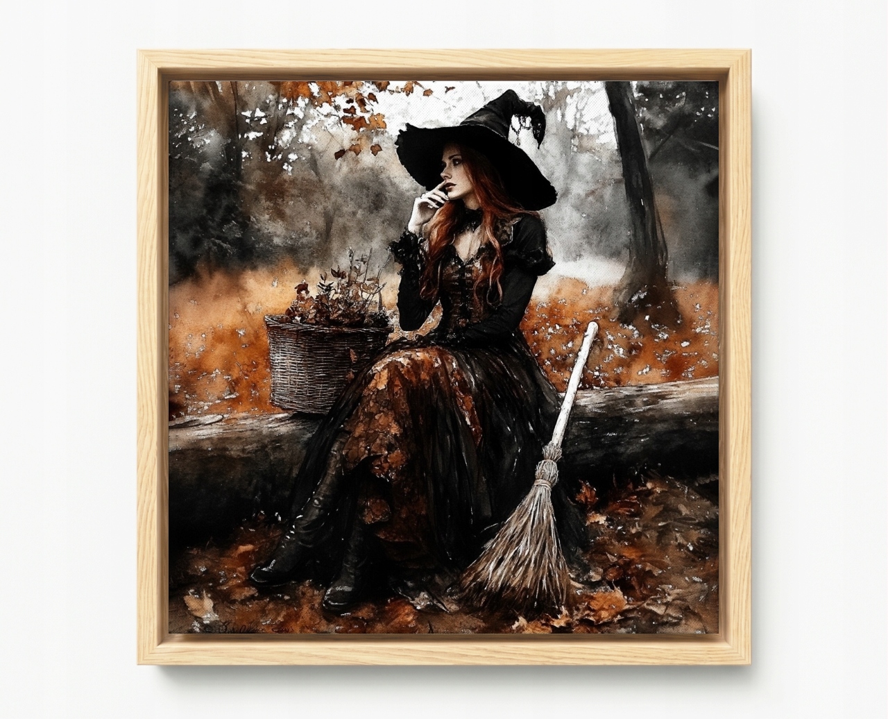 Obraz Rám American Box Portrét Čarodějnice Zahrada Podzim 50x50