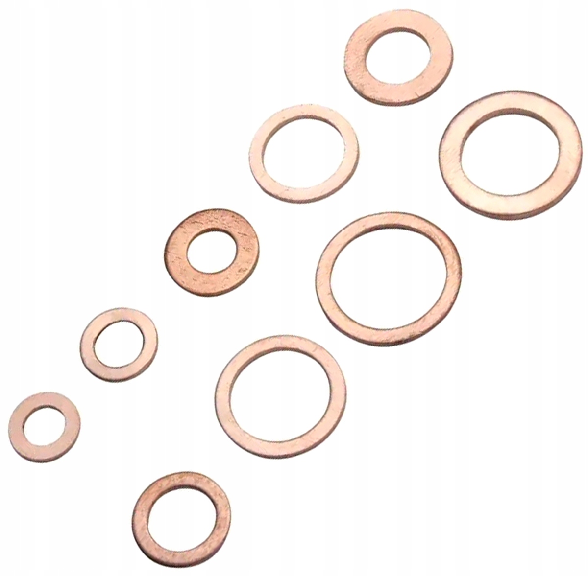 ZESTAW 200 SZTUK PODKŁADEK PODKŁADKI MIEDZIANE USZCZELKI MIEDŹ MIX BOX DA15 Marka Aptel