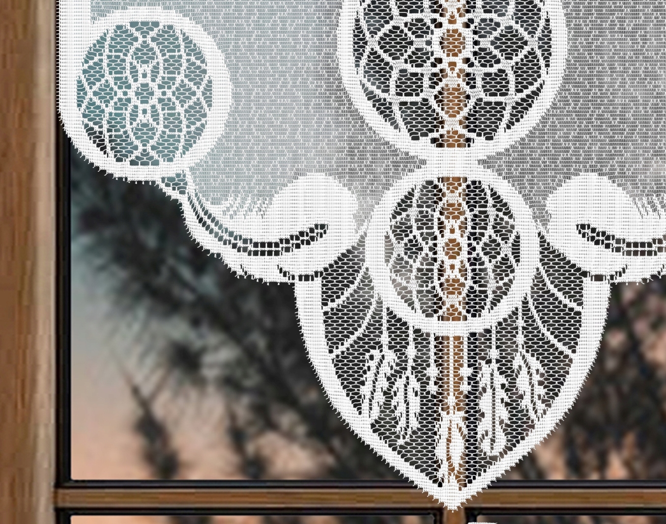 FIRANA ŻAKARDOWA BIAŁA ŁAPACZ SNÓW AŻUR DEKOR Marka Nav-Hess