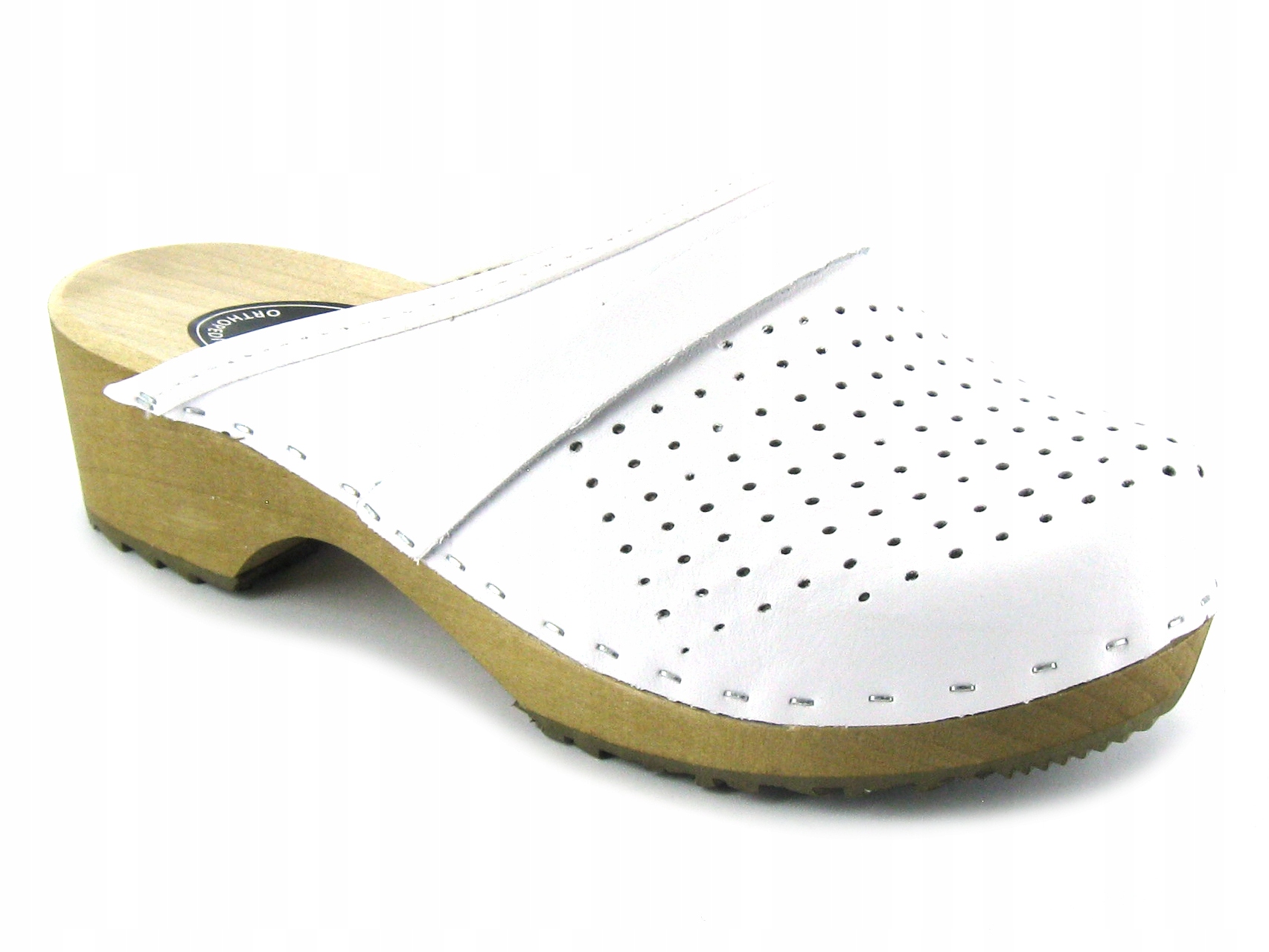 DREWNIAKI CHODAKI DAMSKIE KLAPKI MEDYCZNE BIAŁE 40 Rozmiar 40