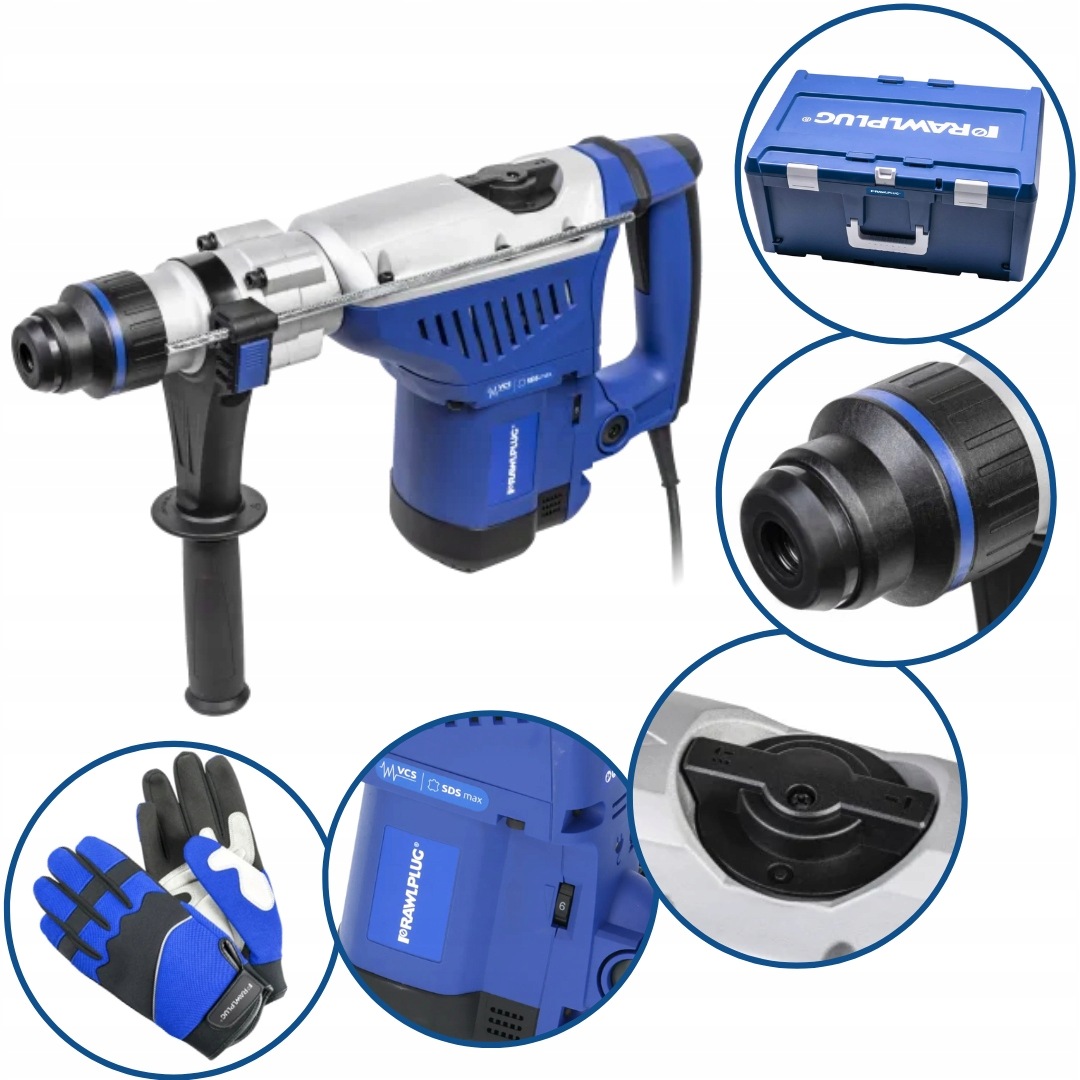 Młotowiertarka Rawlplug SDS-Max 1350W 13J w walizce