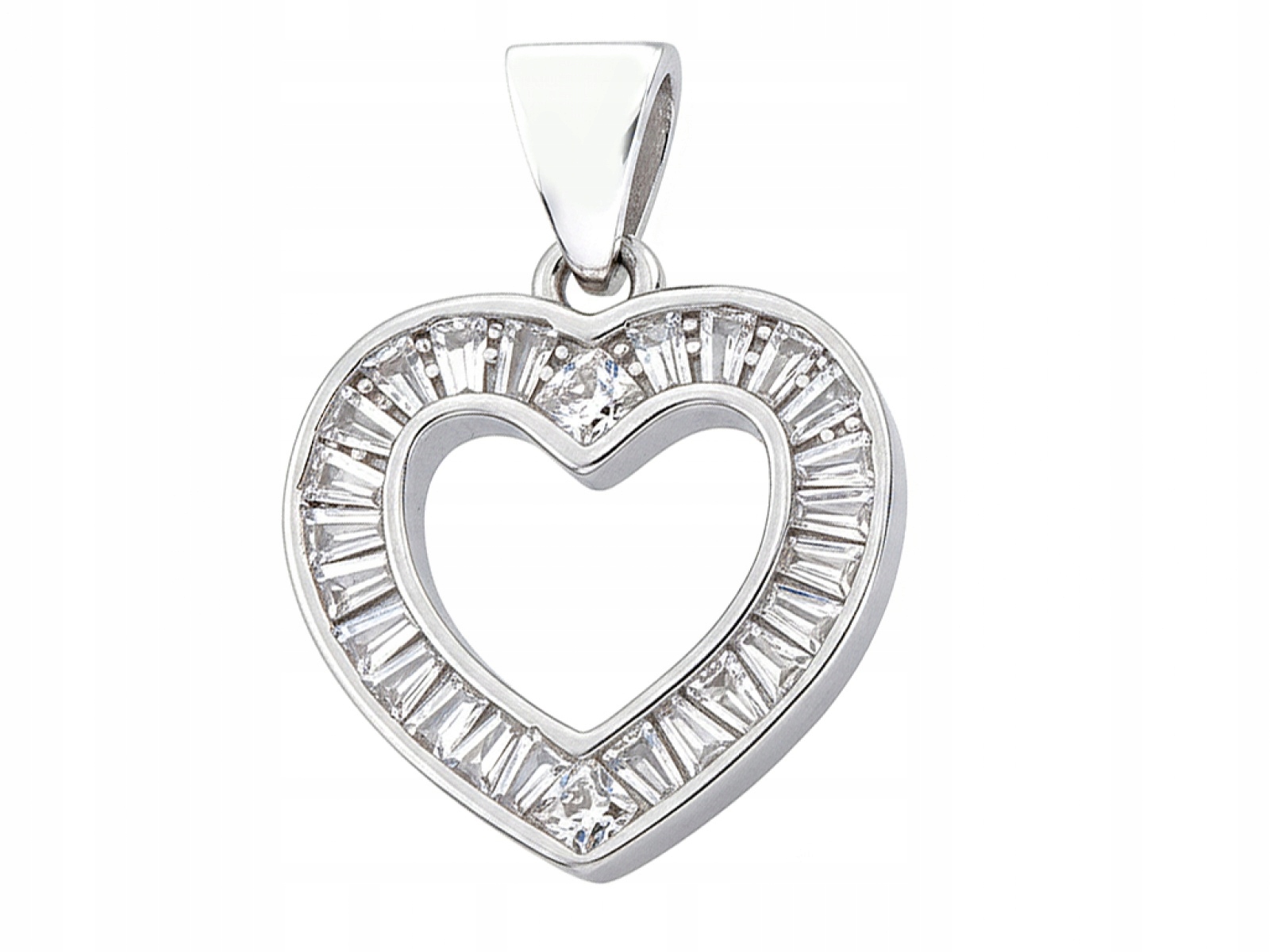 Dámský stříbrný přívěsek 925 rámeček Srdíčko se zirkony elegantní a módní
