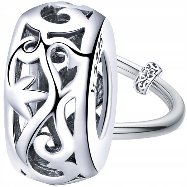

Charms Ażurowy srebro 925 koralik S925 zawieszka