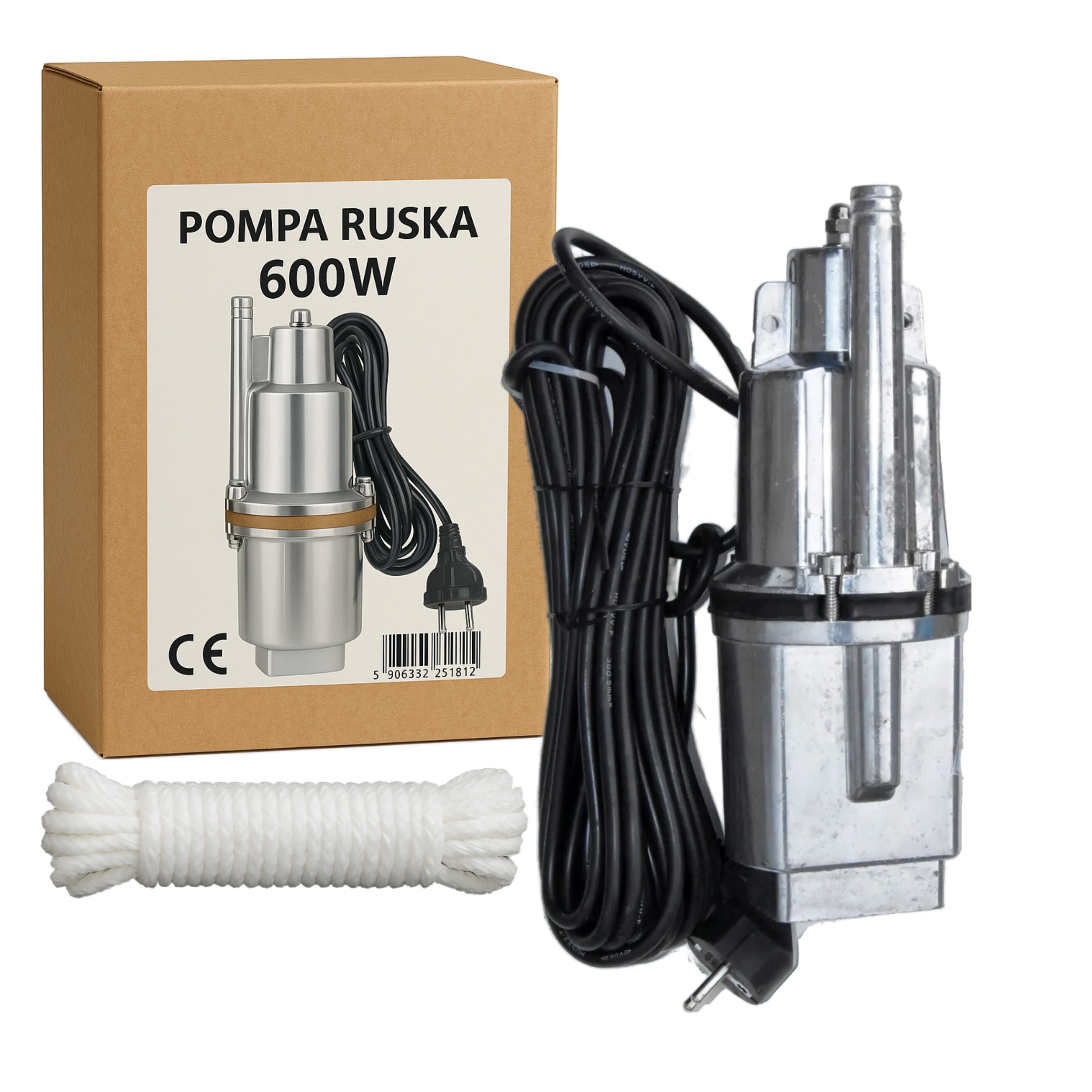 Pompa Pompka Do Wody Czystej I Brudnej Zatapialna Ruska Nurek 600W Mocna