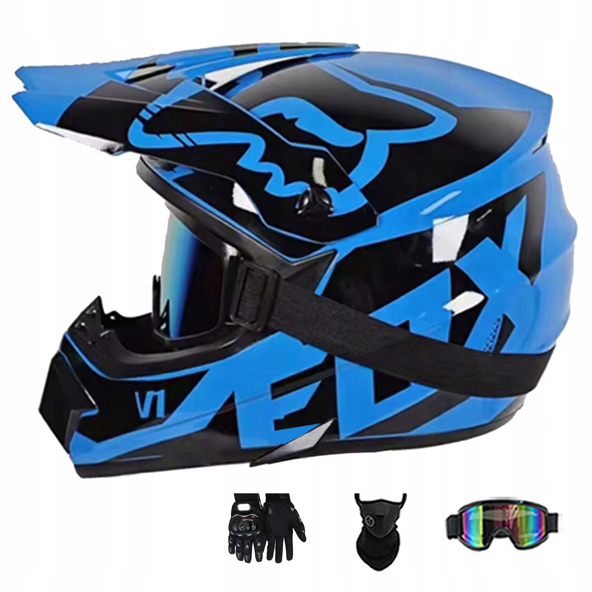 Motocyklová Přilba Lehká Enduro Quada Brýle Rukavice Maska XL
