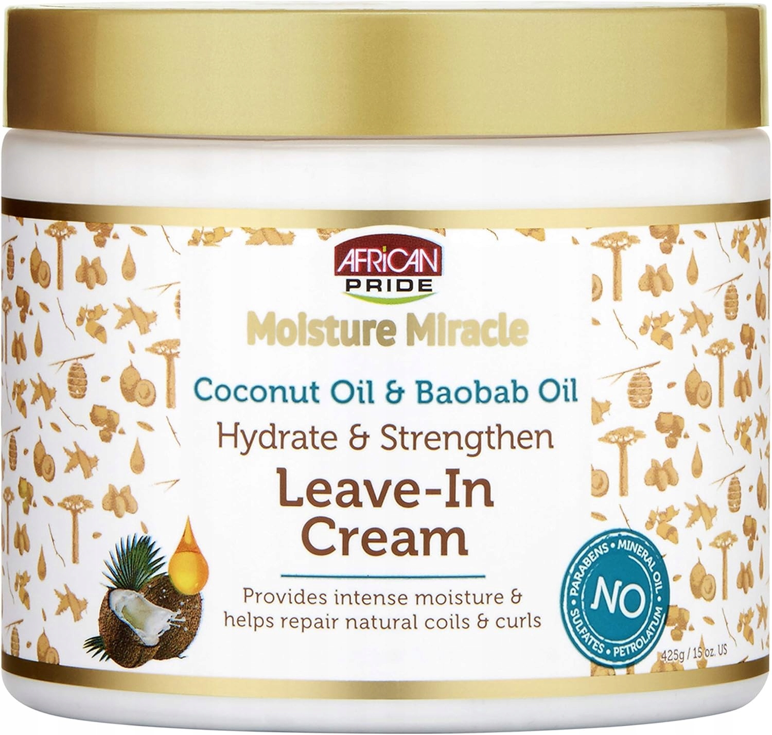 African Pride Moisture Miracle krém kokos baobab kudrnaté vlasy 15oz