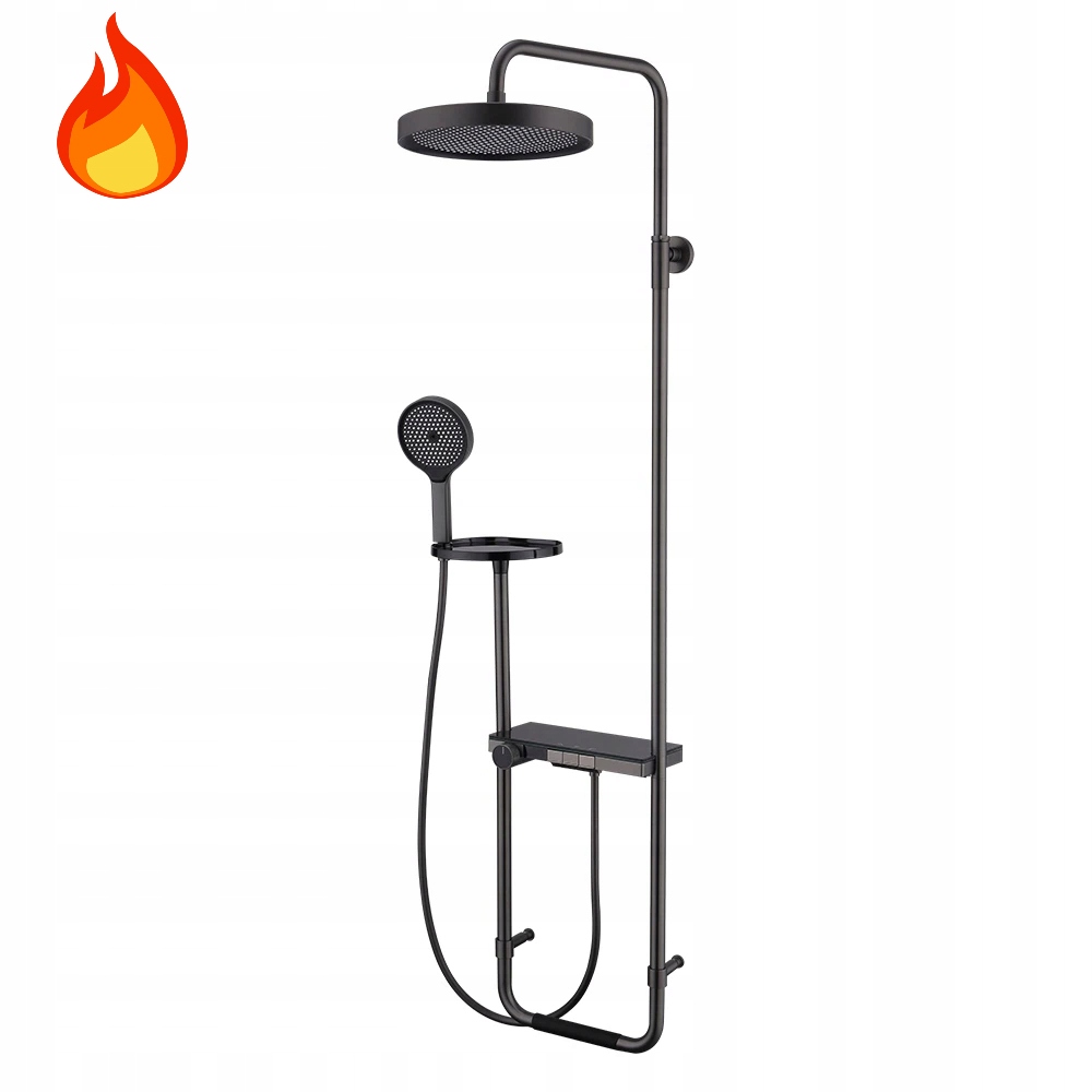 Kvalitní Dešťová Sprcha s digitálním displejem, černá, 83003A-K