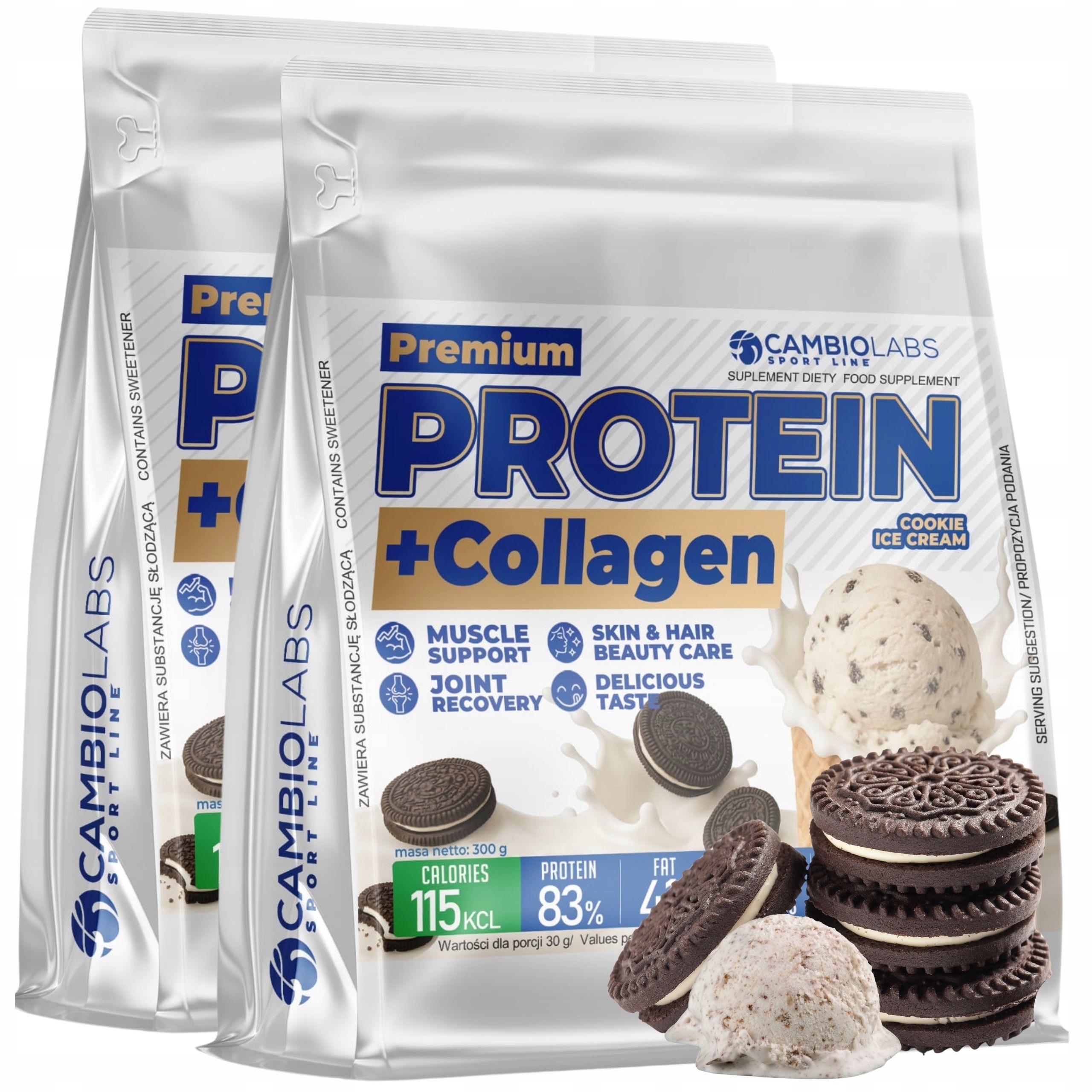 Wpc protein pro ženy Protein s kolagenem Protein Sušenky 2 x 300 g