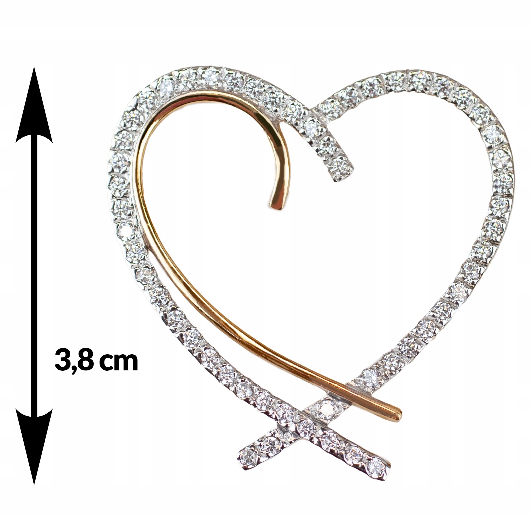 Úžasný Zlatý Přívěsek S Velkým Srdce Ryzost 585