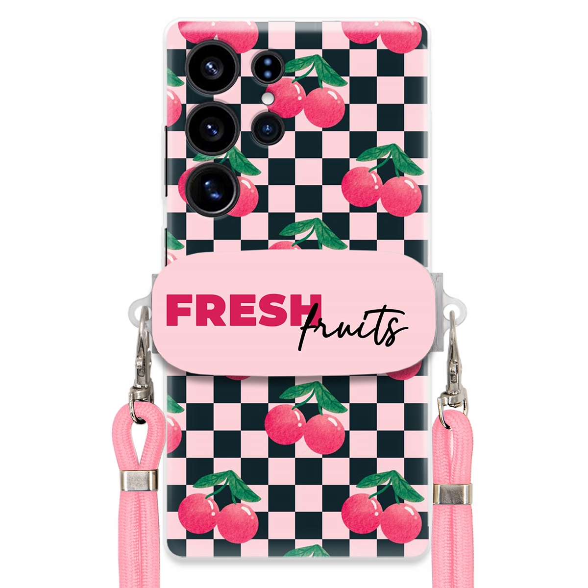 Pouzdro pro Samsung S25 Ultra Crossbody vodítko držák Šachovnice Fresh Fruits