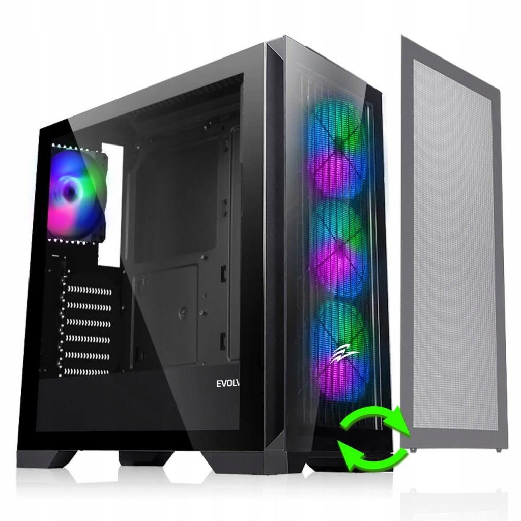 Evolveo Ptero Q2+, 2x čelný panel-sklo/ mriežka, 4x PTEROQ2+