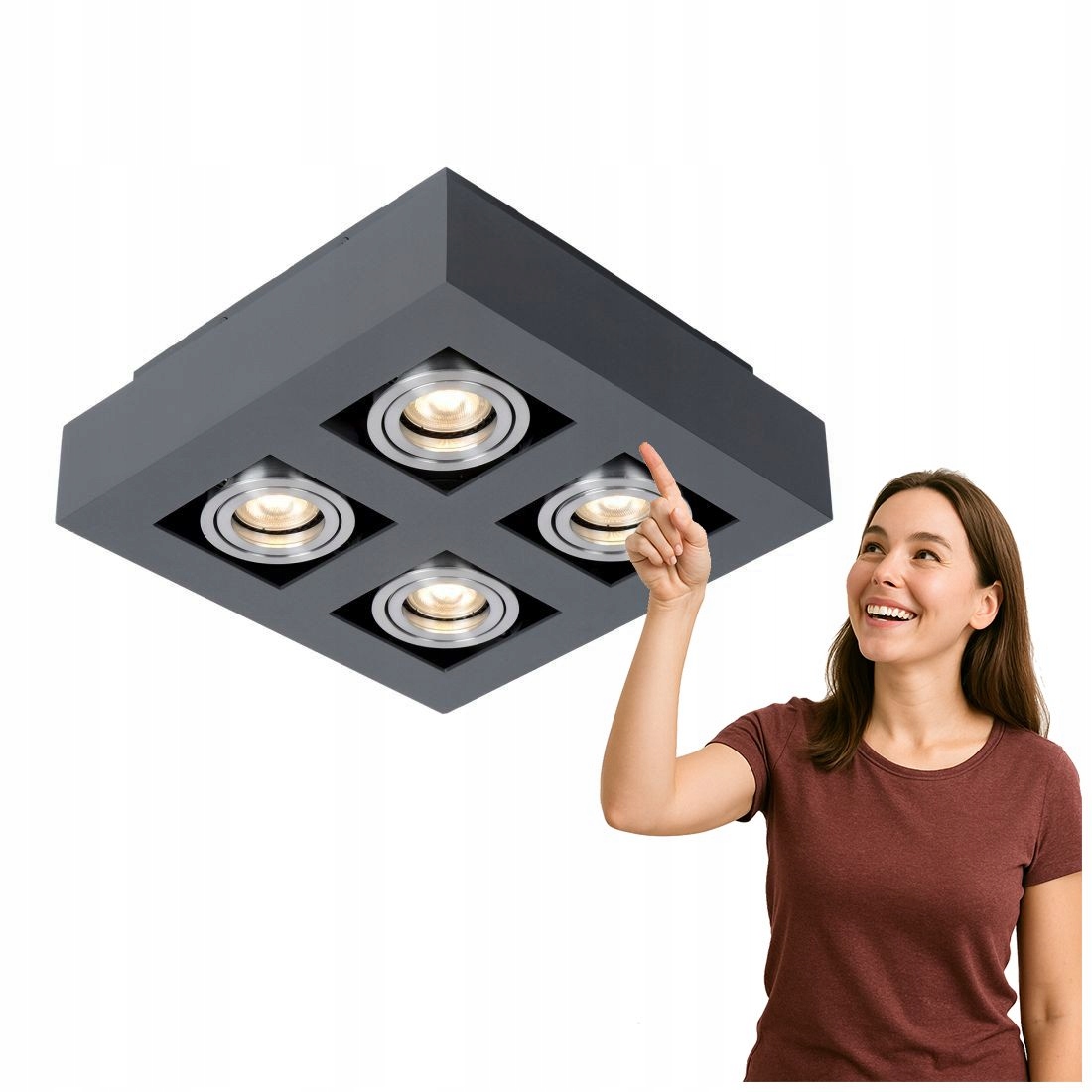 Stropná lampa Casemiro IT8002S4-BK/AL Italux