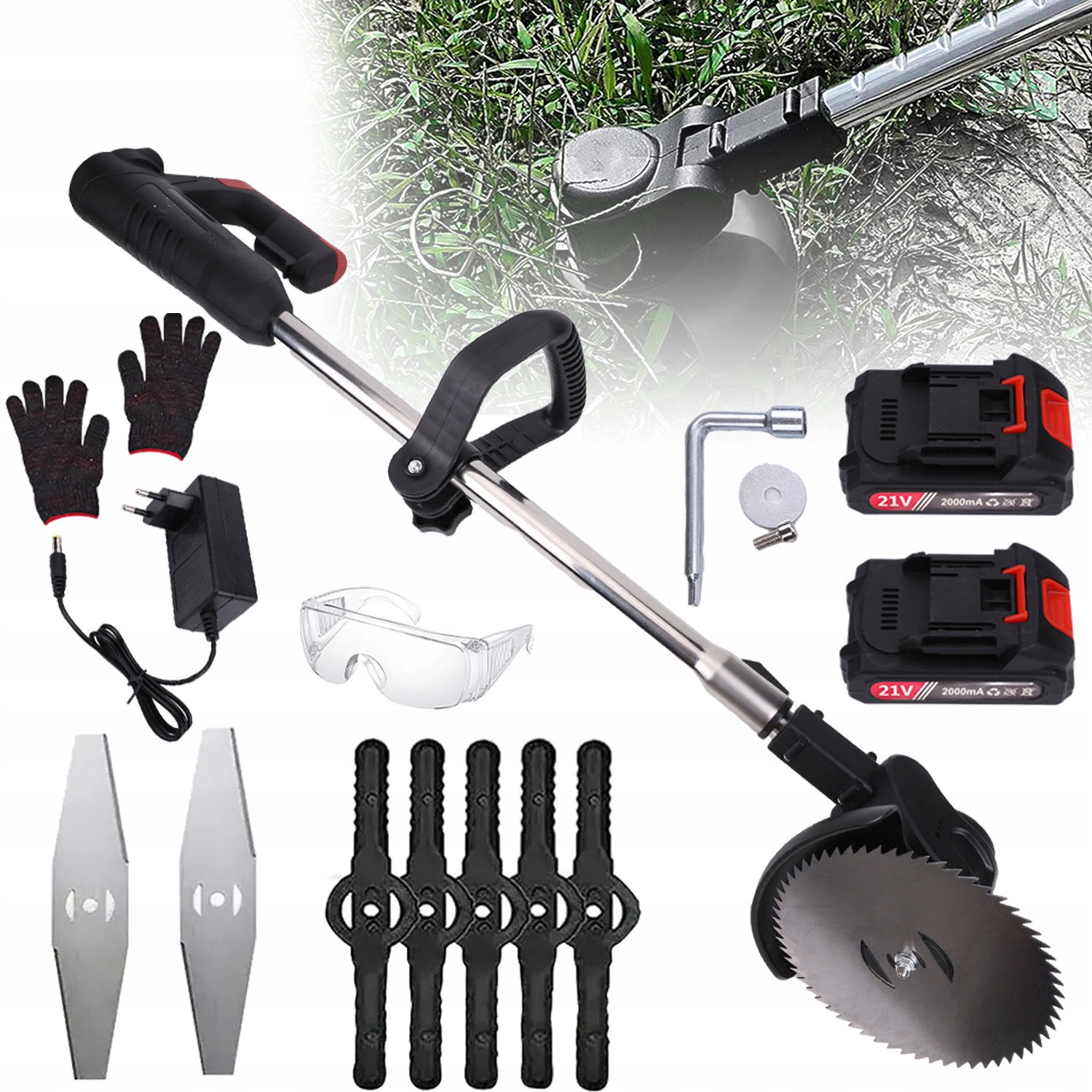 Elektrická Sekačka 3V1 Bezdrátová, 3 Typy Čepelí, Nastavitelná Rukojeť