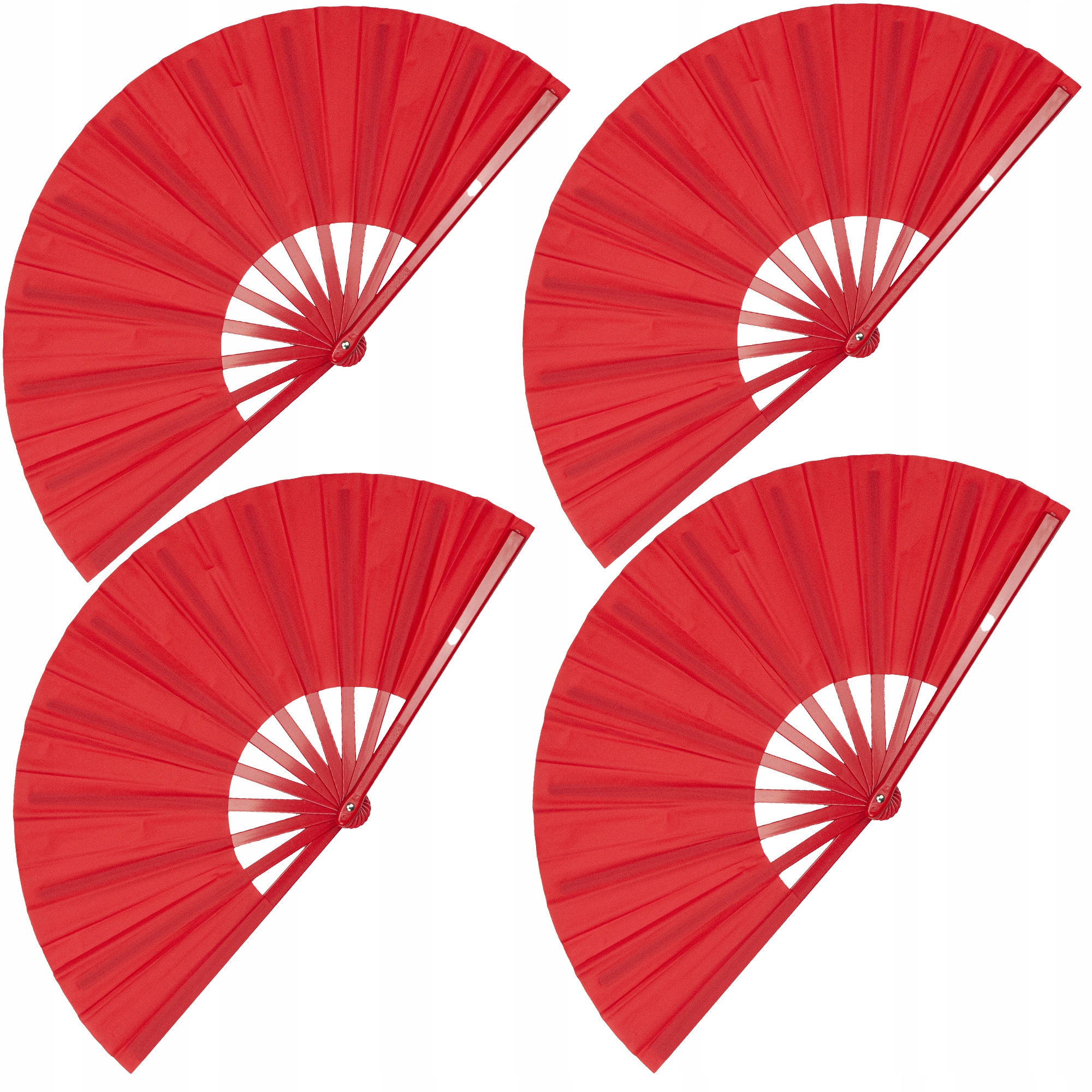 4Vějíř červený skládací ruční 33x64 cm japonský stabilní pro tanec sport