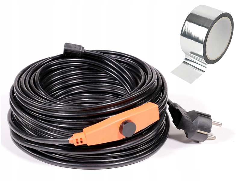 Topný kabel 22 m, sada s termostatem, kabel