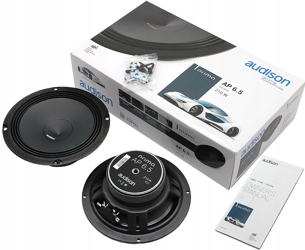 4 GŁOŚNIKI SAMOCHODOWE AUDISON 165MM BASOWE 210W DO SEAT ALTEA PRZÓD + TYŁ Głębokość mocowania 56 mm