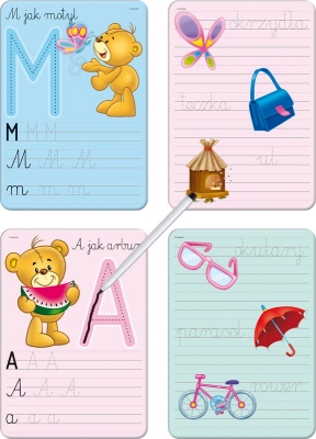 Litery. Piszę i zmazuję. Tablice suchościeralne Marka Adamigo