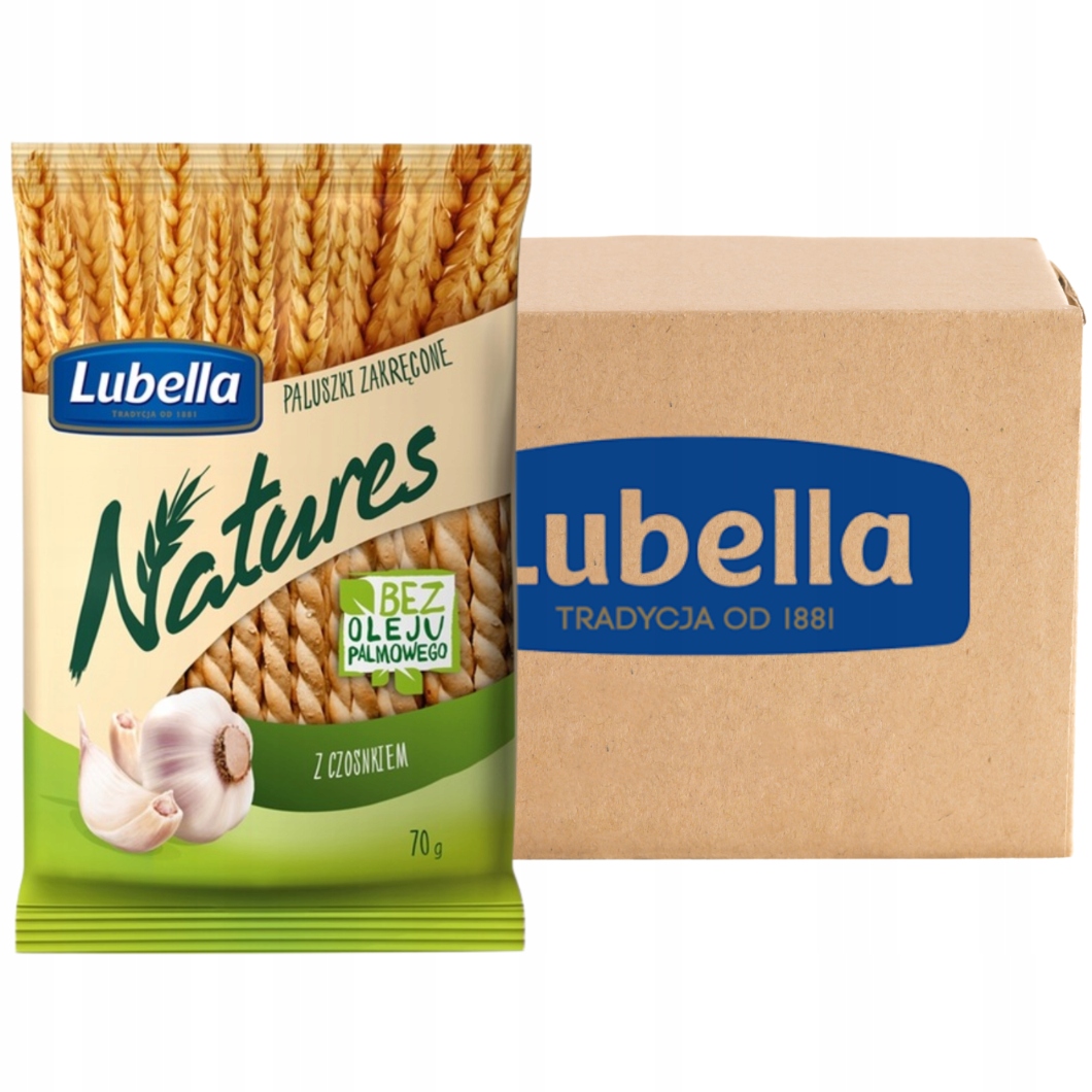 Levně Lubella Natures Tyčinky zatočené s česnekem 70 g x 24 kusů