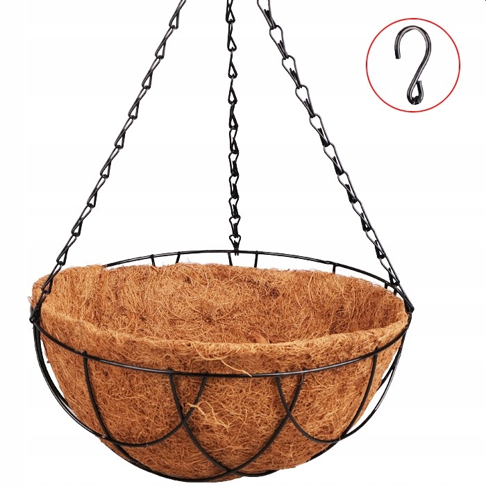 

Kosz Wiszący Kwietnik Misa Metal Kokos 30cm x 50cm