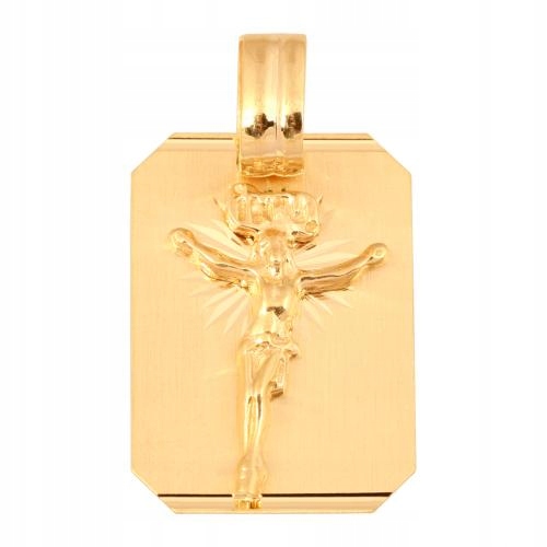 Plech vyrobený ze zlata 585 s obrázkem Krista jako dárek 14kt