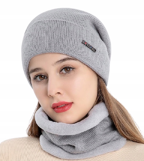 

Zestaw Zimowy Damski Czapka Komin Komplet Polar
