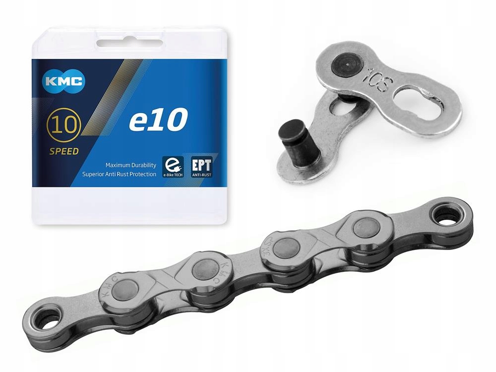 Łańcuch Kmc e10 Ept Antykorozyjny, 136 ogniw, 5,88 mm 10-rzędowy E-bike
