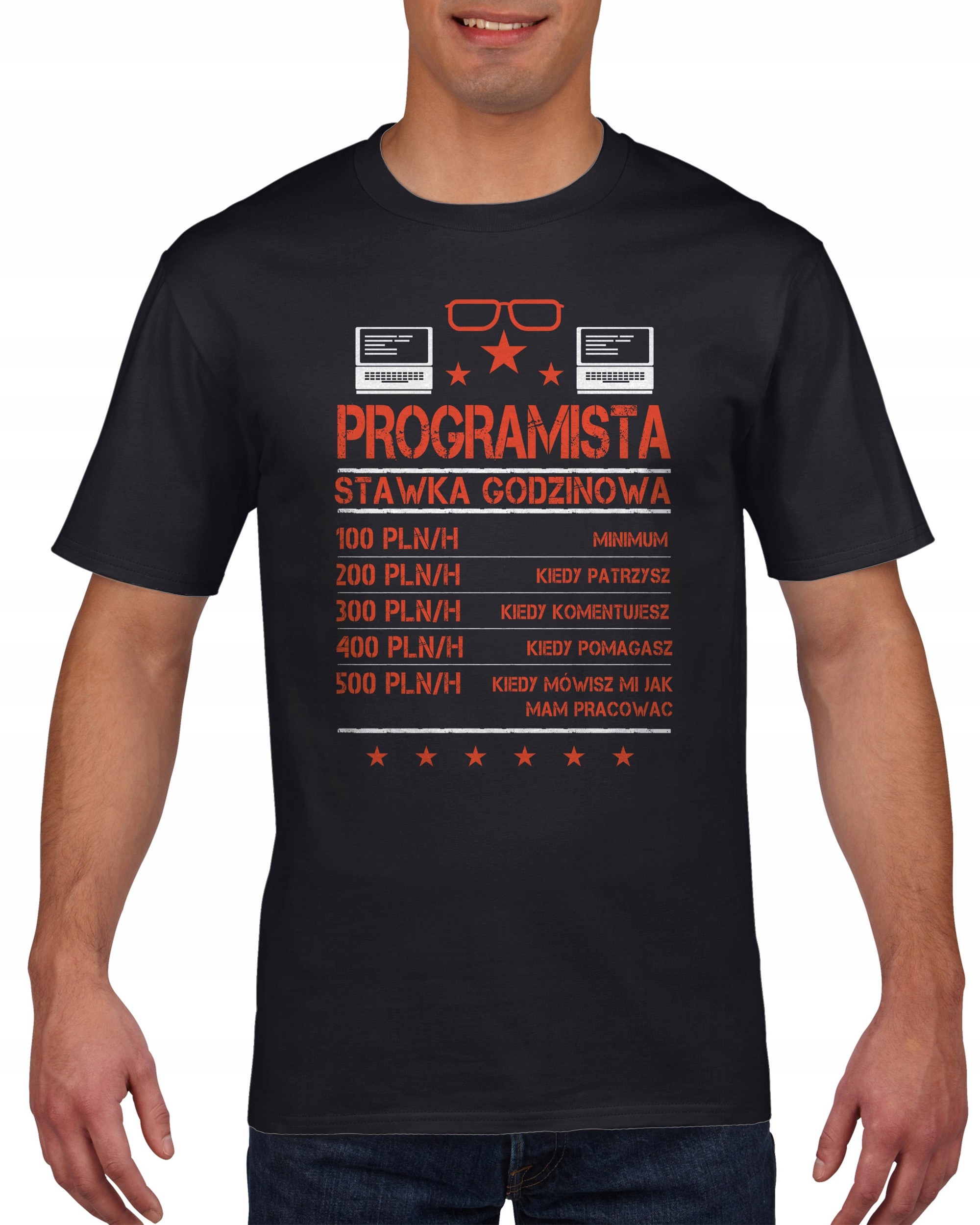 

Koszulka męska Programista stawka godzinowa M