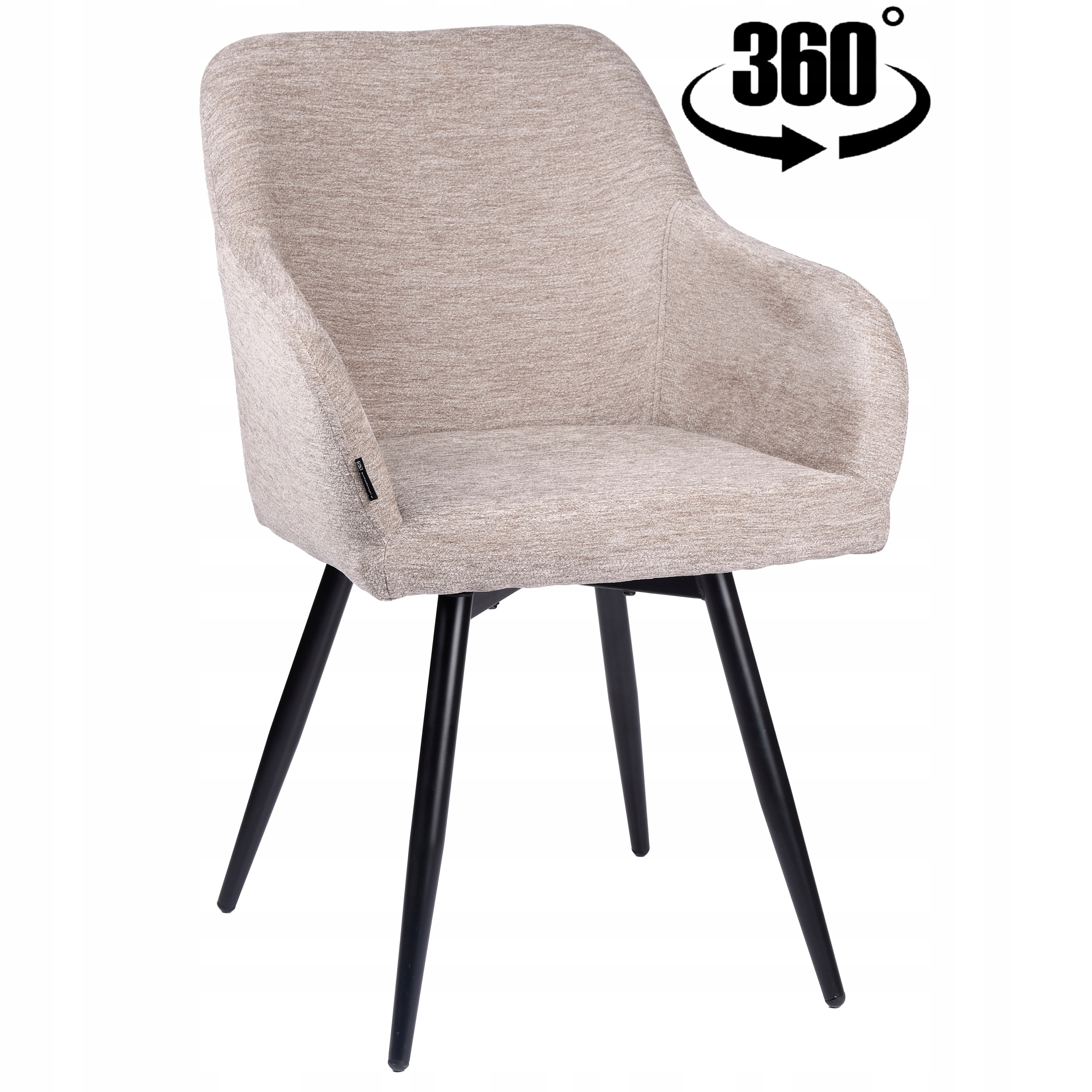 Krzesło obrotowe tapicerowane beżowe do salonu jadalni kuchni i biurka Esmo