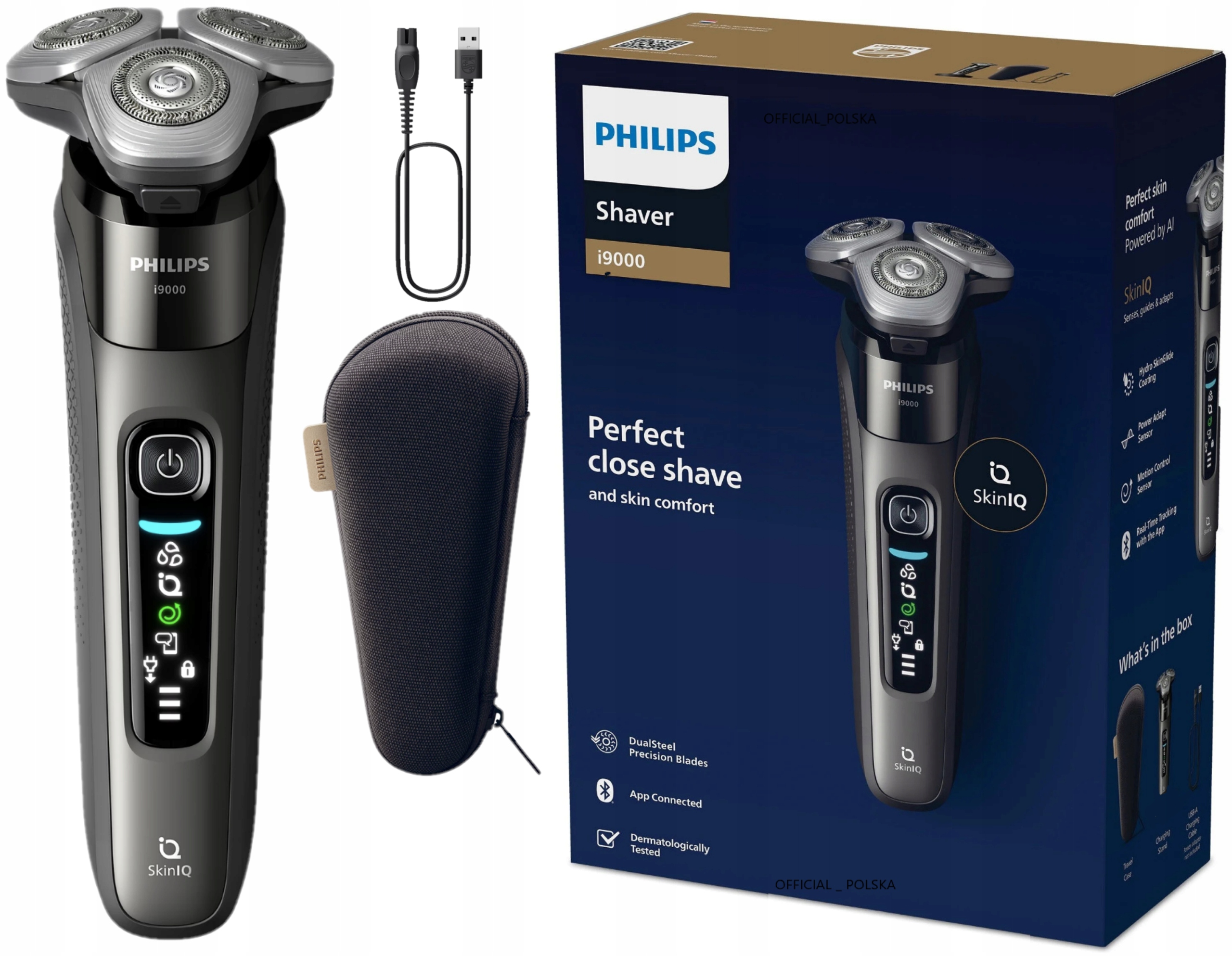 Golarka Philips Shaver series I 9000 Skin Iq na mokro i sucho Etui