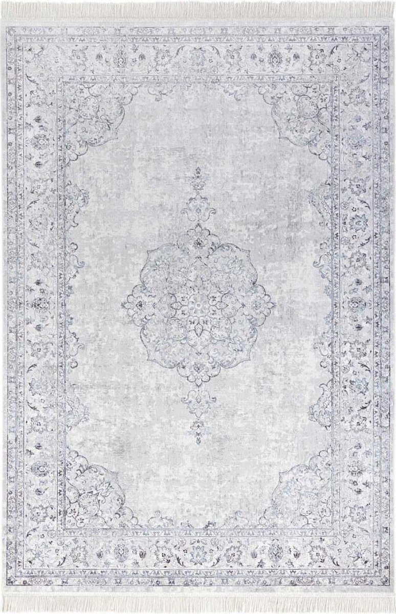 Koberec modro krémový tradiční z viskózy, Nouristan 135 x 195 cm