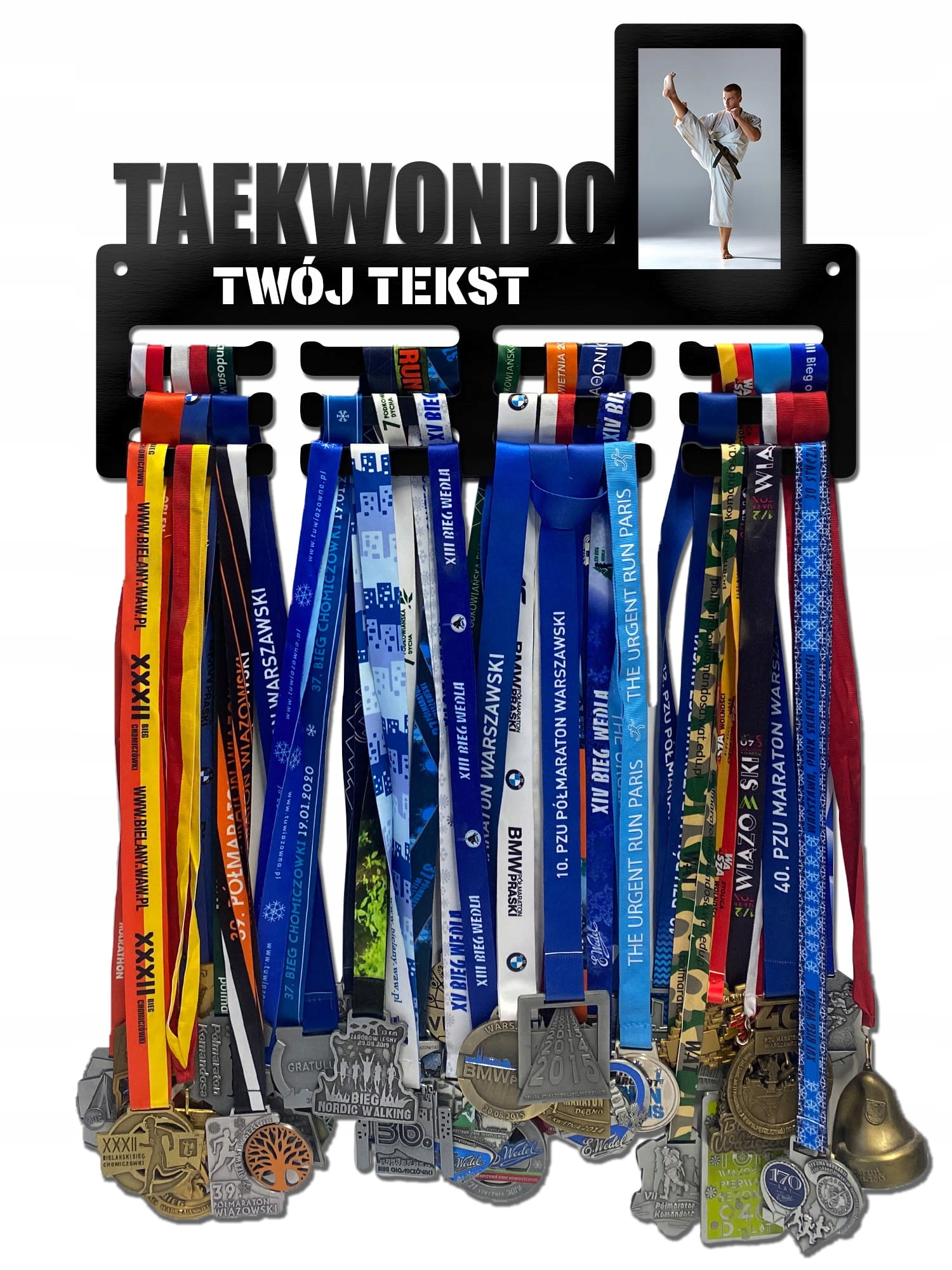 Wieszak na medale Taekwondo twoje imię dowolny tekst 379.3