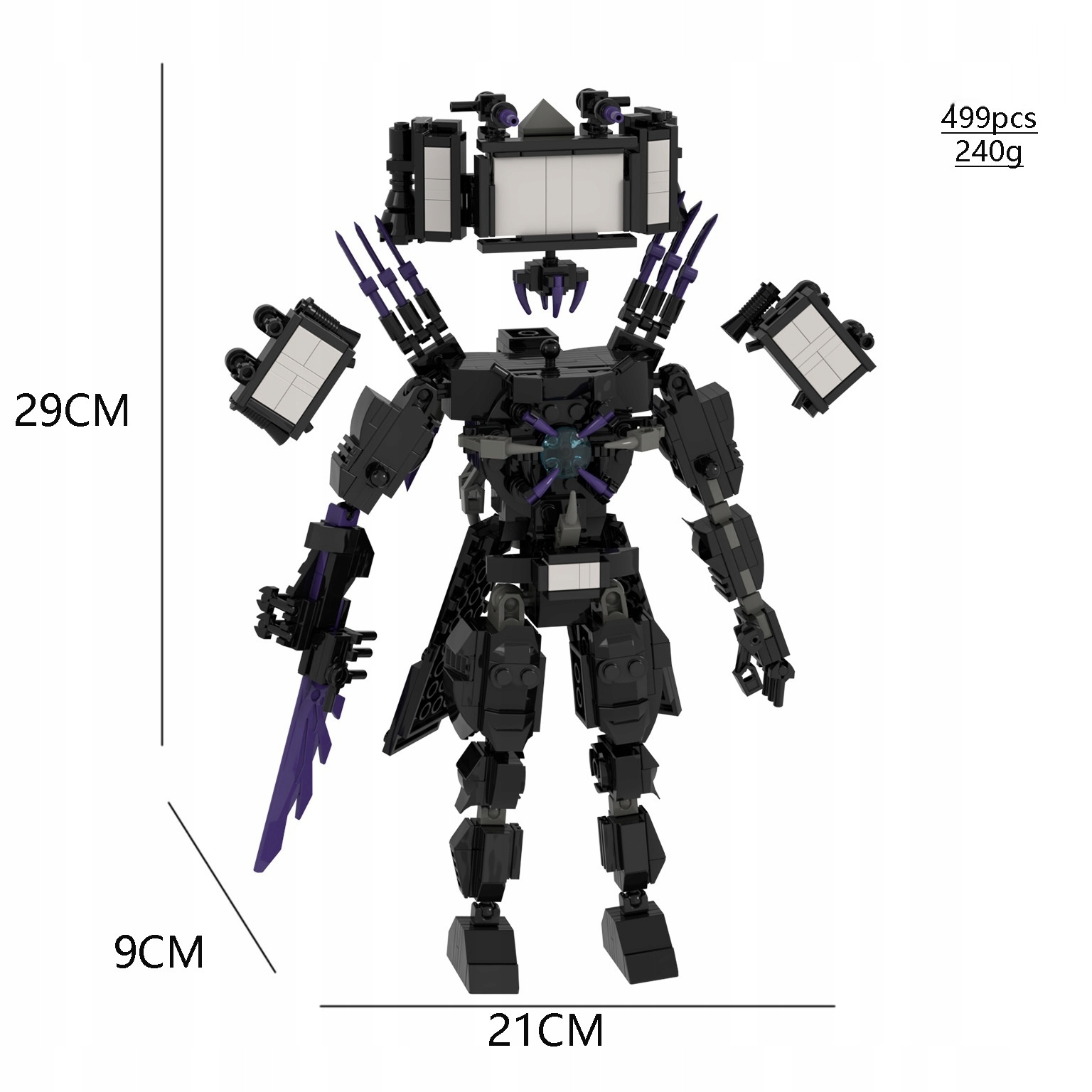 KLOCKI SKIBIDI TOILET TITAN CAMERAMAN FIGURKA, zestaw TV MAN 499pcs Kod producenta JOY