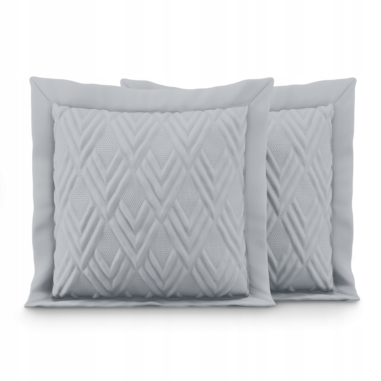 

Komplet poszewek pikowanych Szary z falbaną 45cm