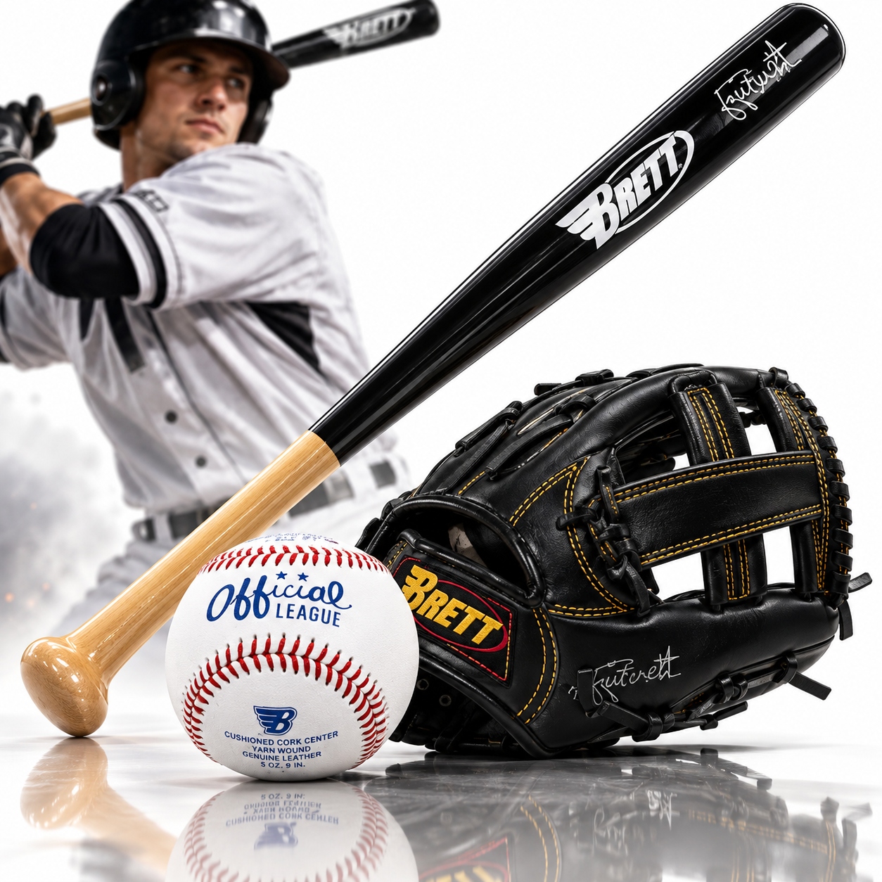 Zestaw Baseballowy Brett Senior (Kij+Piłka+Rękawica)