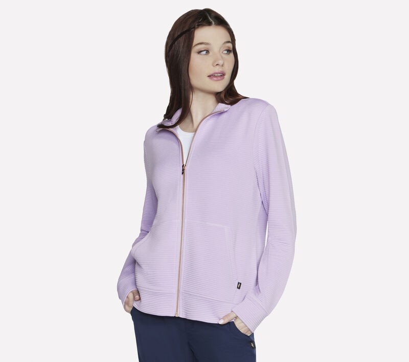 Mikina Skechers Go Walk Everywhere Full Zip Hoodless světle fialová