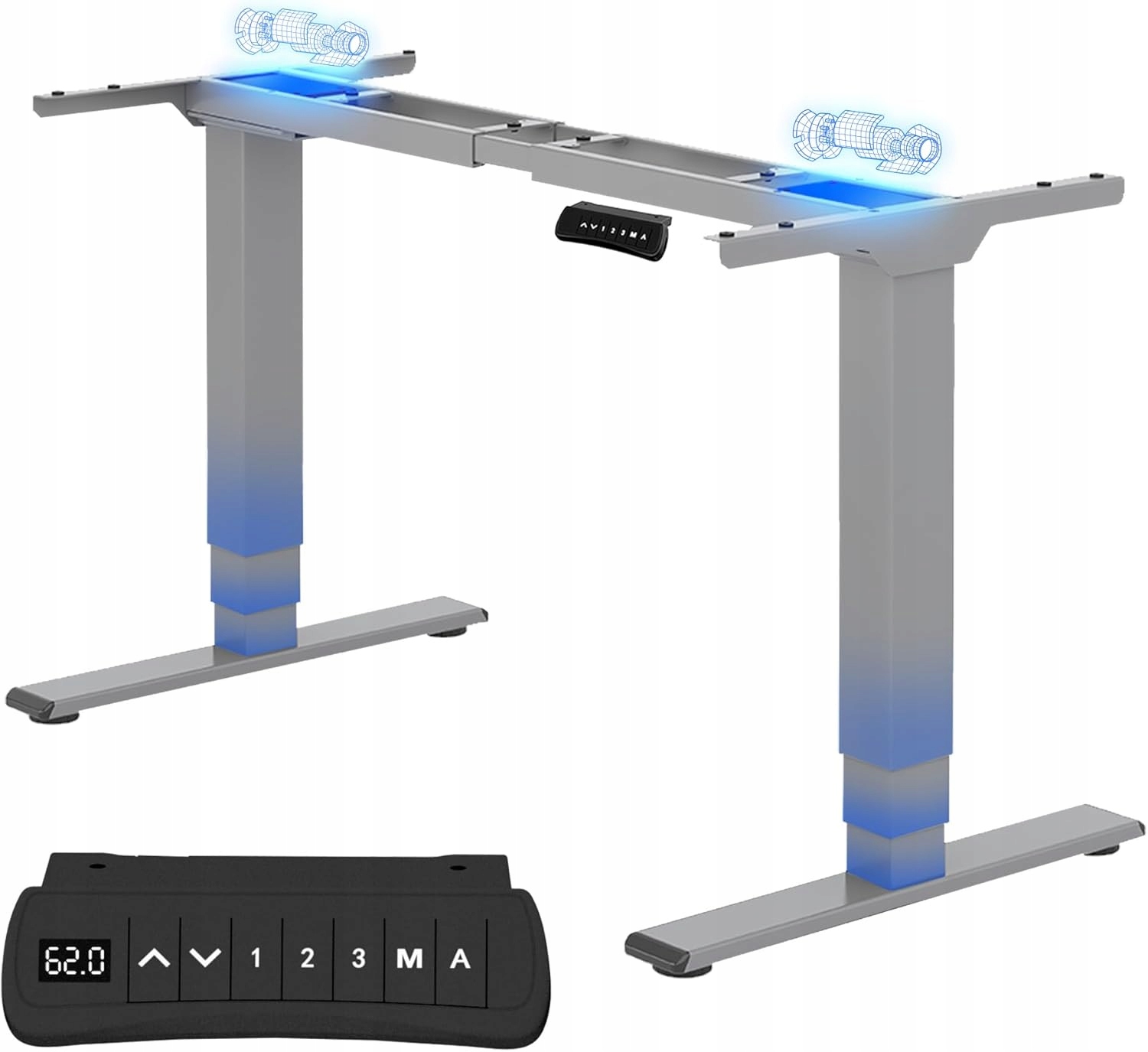 Stelaż Biurka Elektryczny Regulowany Pamięć Flexispot EC5S Srebrny Szary