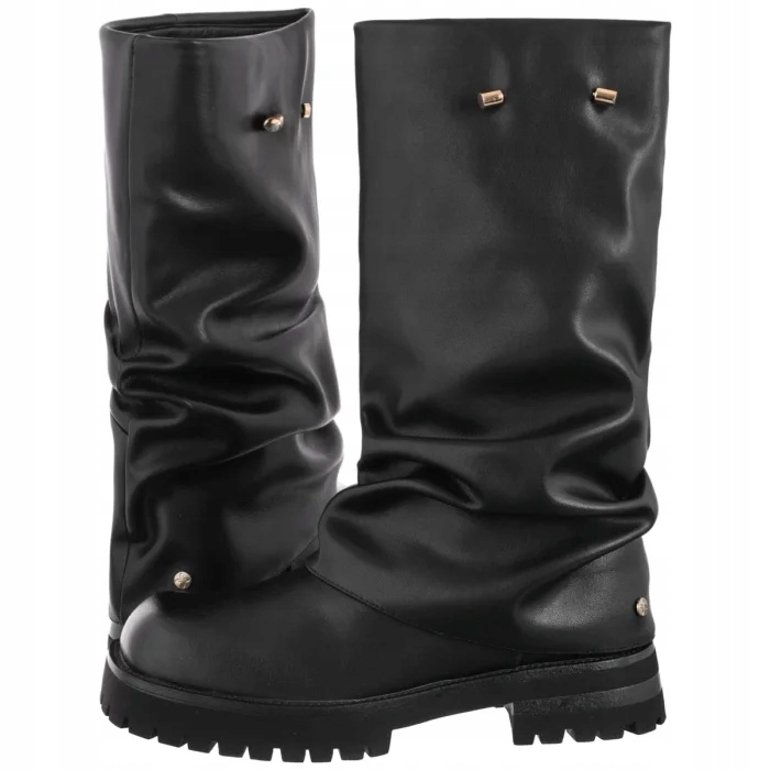 Dámské kožené kozačky Maciejka černé K7208-01/00-8 Black