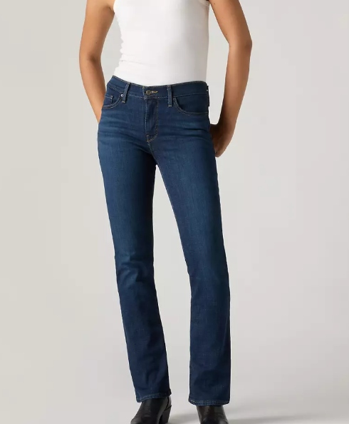 Levis Dámské Džíny Bootcut Tmavě Modré S Oděrkami Střední Velikost 30/32 6FA