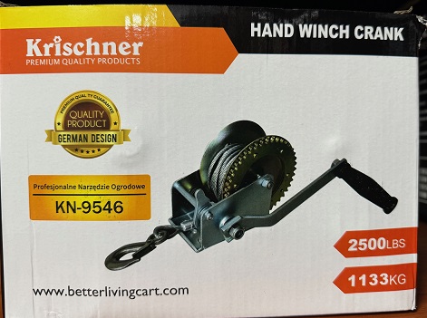 Ruční klikový naviják Krischner Kr 9546 UDŽWIG-1133KG Linka 5mm