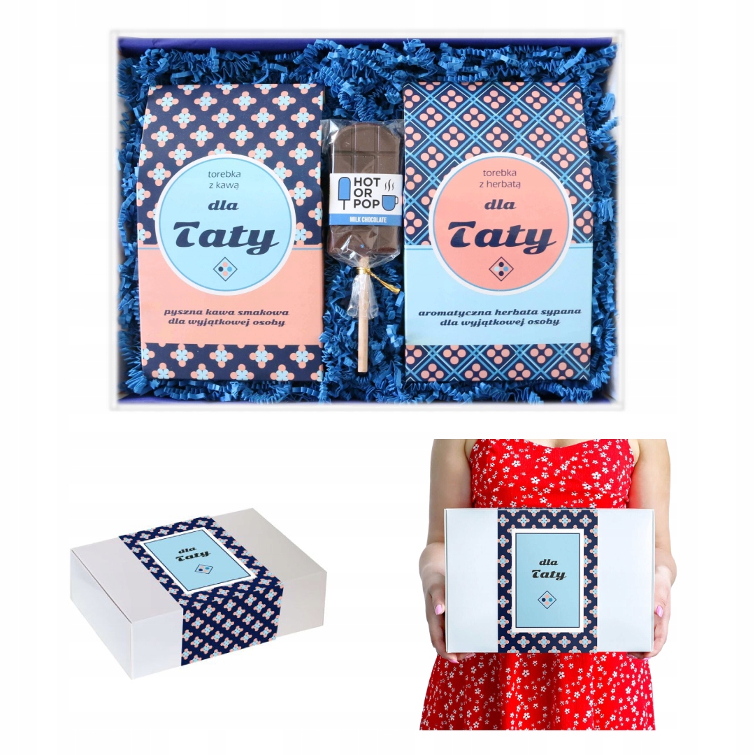 Zestaw prezentowy kawy smakowe herbaty sypane lizak czekoladowy dla Taty