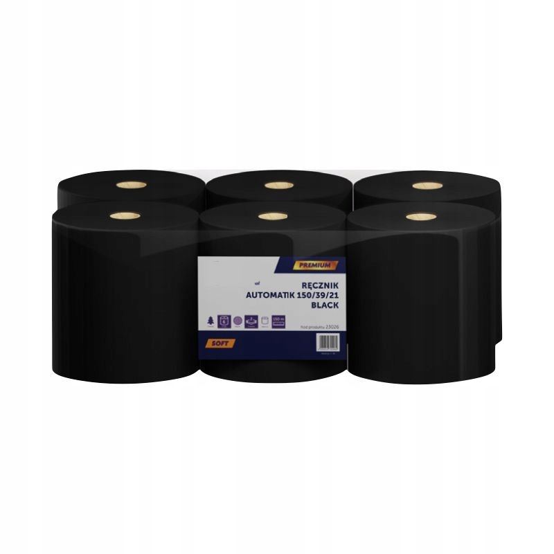 Levně Černý papírový ručník Luna Automatik T150 39/21 2 vrstvy